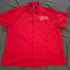 JC See You In Paradise Red Short Sleeve Button Down Shirt Mens 3XL Embroidered